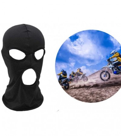 Balaclavas Balaclava Mask-Thin Lycra Three Holes Full Face Mask for Motorcycle Bike Hunting Cycling Cap Ski - Black - CJ18CSS...
