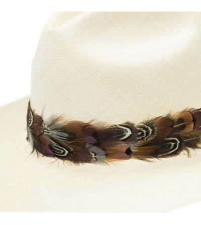 Sun Hats Hawaiian Feather Hatband Plume Headband Panama Straw Wool Hats Grey - C11276XKXI9