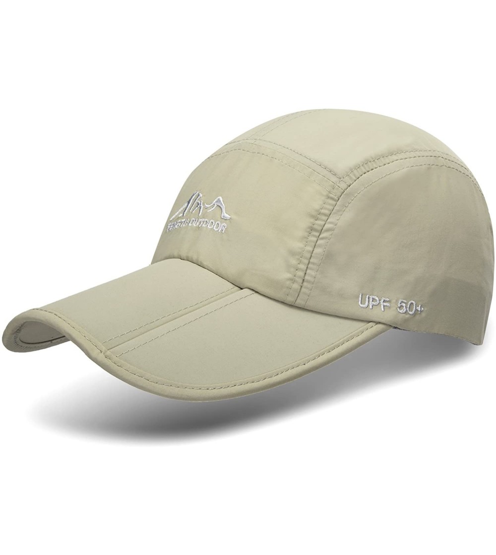 Sun Hats UPF50+ Protect Sun Hat Unisex Outdoor Quick Dry Collapsible Portable Cap - A1-khaki - CG183N7AYK6