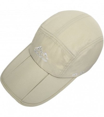 Sun Hats UPF50+ Protect Sun Hat Unisex Outdoor Quick Dry Collapsible Portable Cap - A1-khaki - CG183N7AYK6