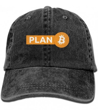 Baseball Caps Men Women Adjustable Denim Jeans Baseball Caps Bitcoin - Plan B Dad Hat - Black - CZ18IDX6N2Q