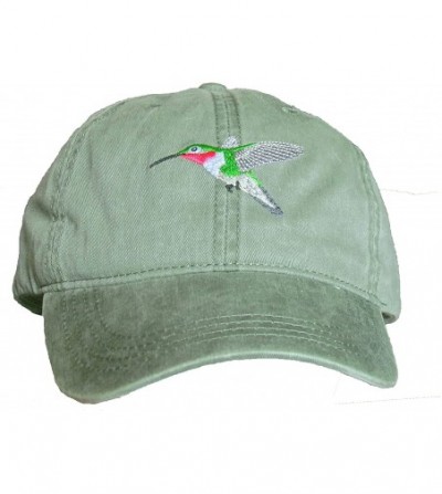 Baseball Caps Broad-Tailed Hummingbird Embroidered Cotton Cap Green - CL128PH2207