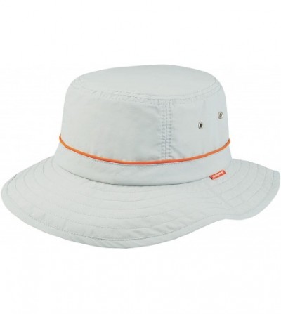 Sun Hats Taslon UV Bucket Cap with Orange Piping - Grey With Red Piping - CO11LV4GO9H