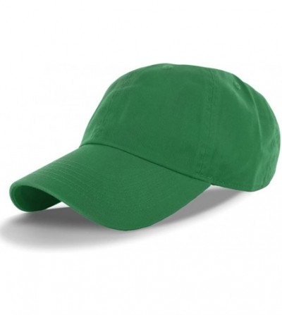 Baseball Caps Plain 100% Cotton Adjustable Baseball Cap - Green - CG11SEDFE8P