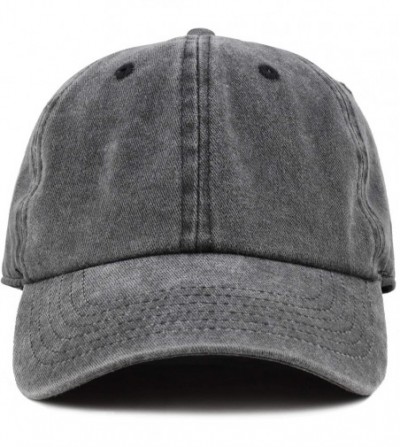 Baseball Caps 100% Cotton Pigment Dyed Low Profile Dad Hat Six Panel Cap - 1. Black - CG17Y02LTG2