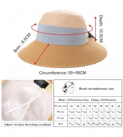 Sun Hats Womens UPF50+ Linen/Cotton Summer Sunhat Bucket Packable Hats w/Chin Cord - 00772_navy - C118W3ZDW5O