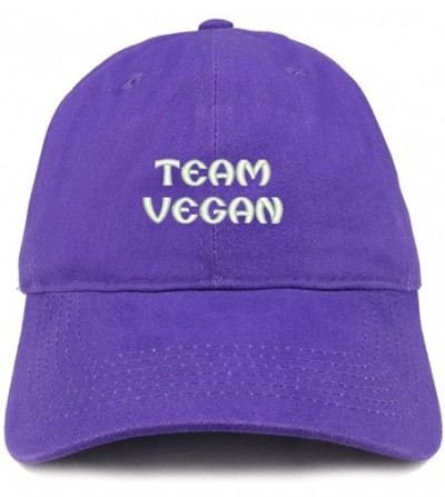 Baseball Caps Team Vegan Embroidered Low Profile Brushed Cotton Cap - Purple - CA1895RX3AK