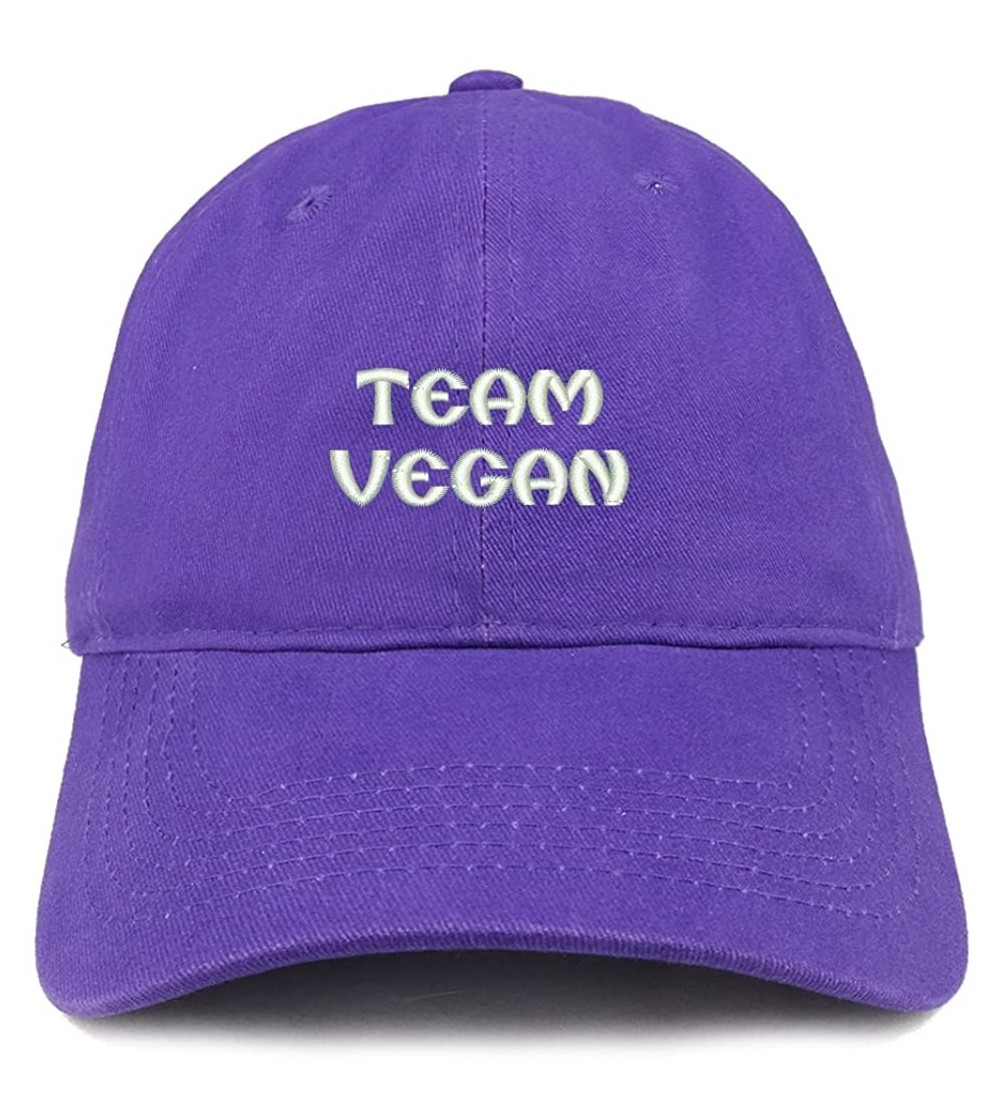Baseball Caps Team Vegan Embroidered Low Profile Brushed Cotton Cap - Purple - CA1895RX3AK