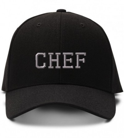 Baseball Caps Baseball Cap Silver Letters Chef Embroidery Dad Hats for Men & Women 1 Size - Black - CH11RQEKVP9