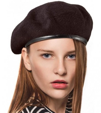 Berets British Military Berets for Men - Women Warm Knit Beret Hat Spring Hat Soft - 002 Mix Black (With Cotton Lining) - CR1...