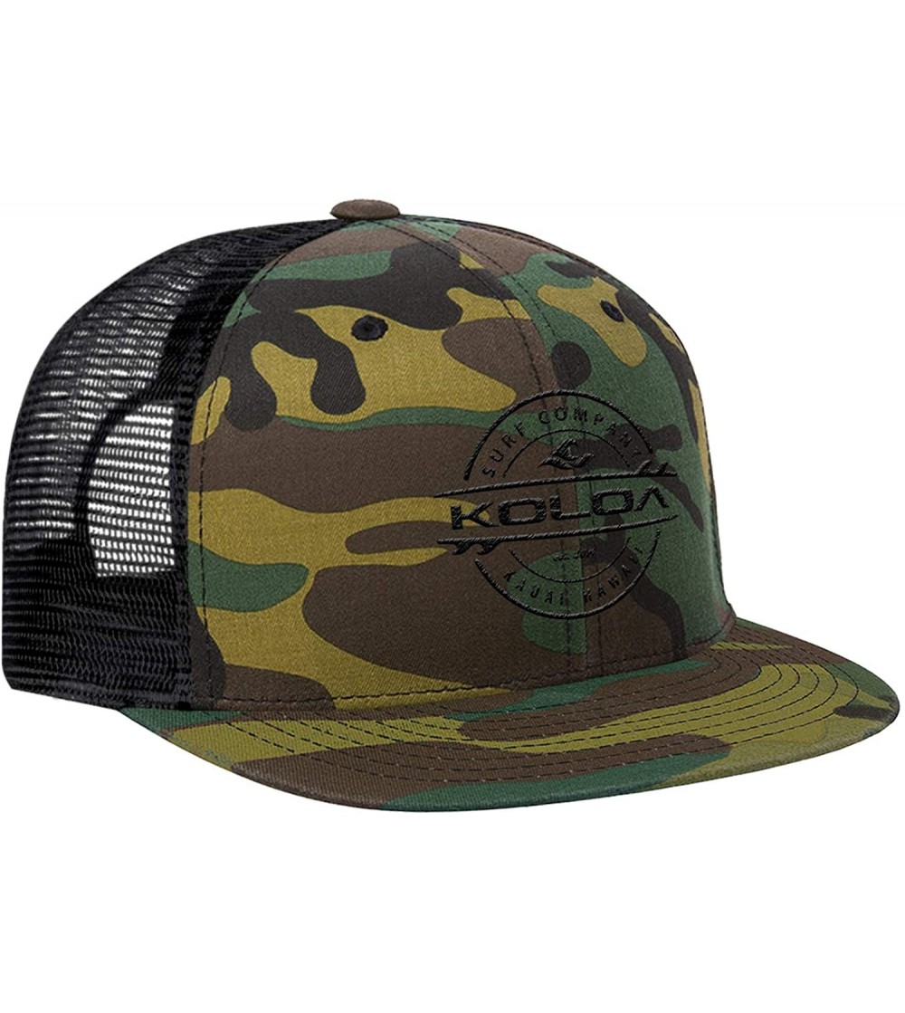 Baseball Caps Mesh Back Trucker Hats - Camo With Black Embroidered Logo - CU12CD9SN83