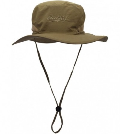 Sun Hats Outdoor Waterproof Boonie Hat Wide Brim Breathable Hunting Fishing Safari Sun Hat Unisex - Deep Khaki - CE18Q6T2CCO