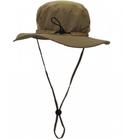 Sun Hats Outdoor Waterproof Boonie Hat Wide Brim Breathable Hunting Fishing Safari Sun Hat Unisex - Deep Khaki - CE18Q6T2CCO