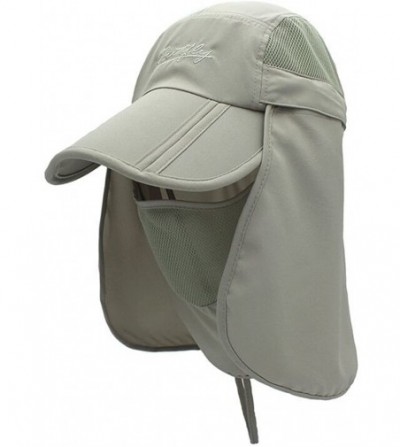 Sun Hats Neck Face Flap Outdoor Cap UV Protection Sun Hats Fishing Hat Quick-Drying UPF50+ - Light Grey - C517Z3ZEDUK
