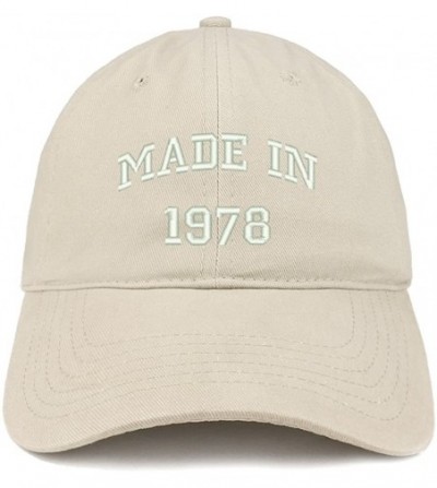 Baseball Caps Made in 1978 Text Embroidered 42nd Birthday Brushed Cotton Cap - Stone - C318C9Y7RQR