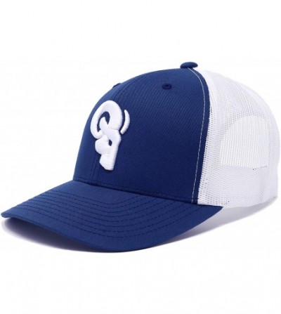 Baseball Caps Trucker Hat - Snapback Two-Tone Mesh Durable Comfortable Fit Premium Quality - Blue / White - CJ18WRE80RU