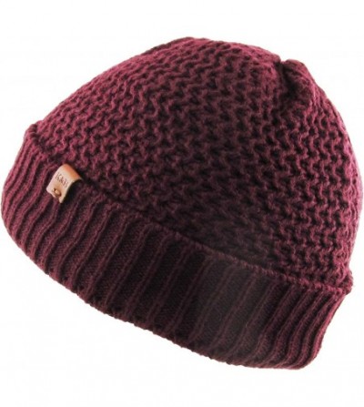 Skullies & Beanies Men Women Knit Winter Warmers Hat Daily Slouchy Hats Beanie Skull Cap - 2.2) Very Warm Maroon - CV185UL0063