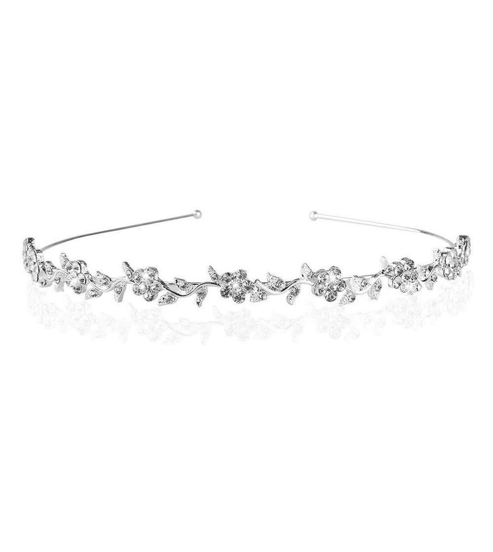 Headbands Christmas Snowflake Headband Rhinestone - Silver-Flowers - CE194282437