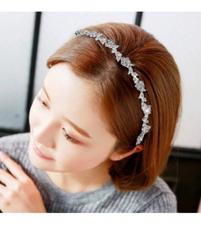 Headbands Christmas Snowflake Headband Rhinestone - Silver-Flowers - CE194282437