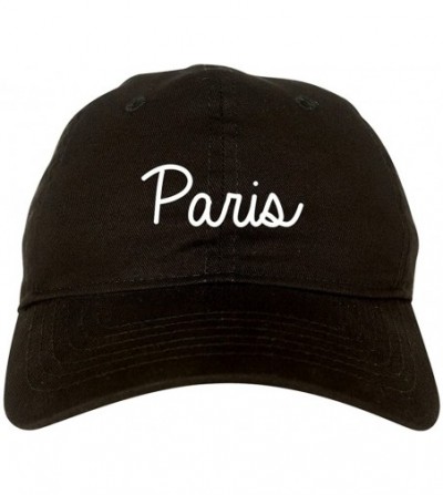 Baseball Caps Paris France Script Chest Dad Hat - Black - CS187ZR7GDO