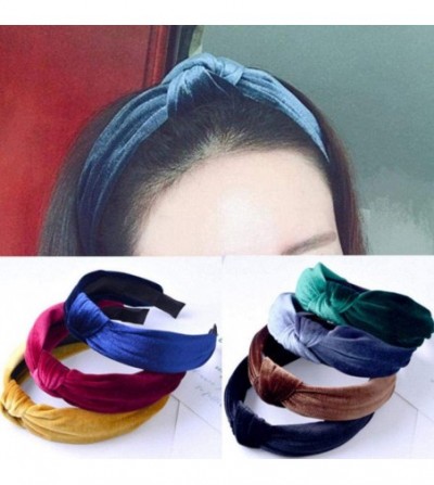 Headbands Womens Headband Velvet Holiday Hairband - Blue - CJ18HLILAWE