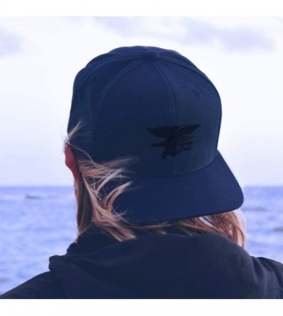 Baseball Caps Custom Baseball Cap Navy Seal Black Logo Embroidery Dad Hats for Men & Women - Navy - C81229CHLZF