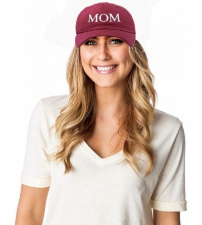 Baseball Caps Embroidered Mom and Dad Hat Washed Cotton Baseball Cap - Mom - Maroon - C618Q6LDCN7