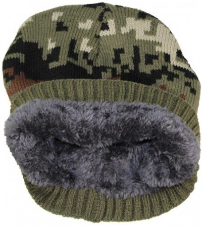 Skullies & Beanies Best Winter Hats Cuffless Camouflage Beanie W/Lining (One Size) - Green Digital - CC188CX9023