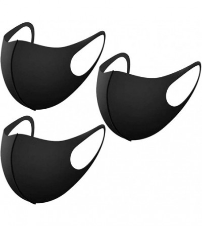 Balaclavas Bandana Rave for Men and Women Unisex Headwear Seamless Neck Gaiter - 3d Mouth Mask Black 3pcs - CP198H6NO74