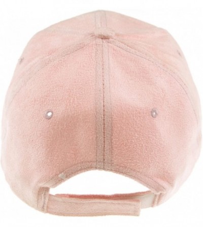 Sun Hats Classic Faux Leather Suede Adjustable Plain Baseball Cap - 2 Light Pink - CA182DIYGC7