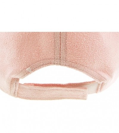Sun Hats Classic Faux Leather Suede Adjustable Plain Baseball Cap - 2 Light Pink - CA182DIYGC7
