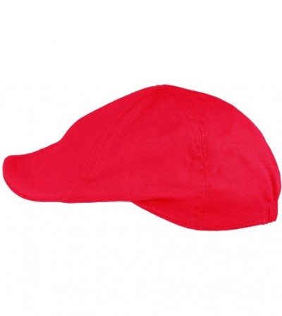 Sun Hats Men's 100% Cotton Duck Bill Flat Golf Ivy Driver Visor Sun Cap Hat - Hot Pink - CL195XIUXUR