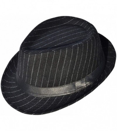 Fedoras Classic Gangster Stain-Resistant Crushable Gentleman's Fedora - A_black Stripe - C812O48F6M9
