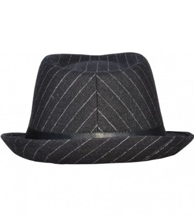 Fedoras Classic Gangster Stain-Resistant Crushable Gentleman's Fedora - A_black Stripe - C812O48F6M9