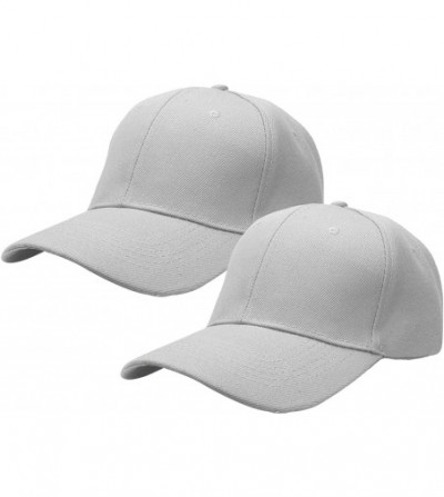 Baseball Caps 2pcs Baseball Cap for Men Women Adjustable Size Perfect for Outdoor Activities - Light Grey/Light Grey - C2195C...