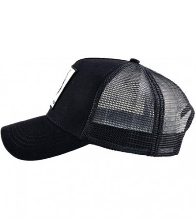 Baseball Caps Unisex Animal Mesh Trucker Hat Snapback Square Patch Baseball Caps - Black Tiger 2 - CI18MH222N7