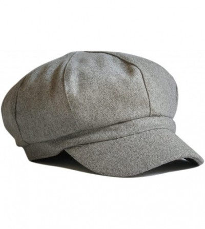 Newsboy Caps Women's Wool Fedora Newsboy Hat Winter Cloth Cap Outdoor Heat - Grey - C9120WBV1TR