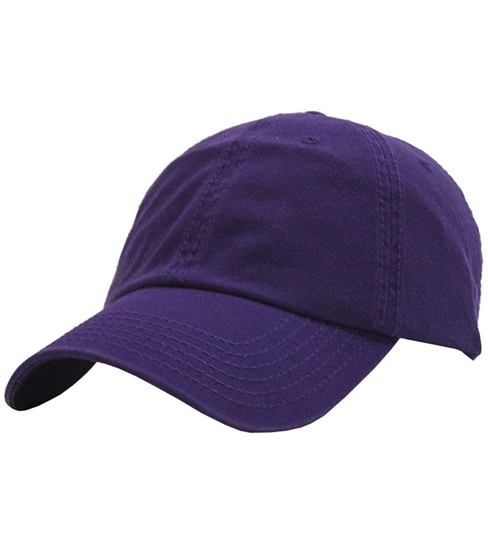 Baseball Caps Vintage Washed Cotton Adjustable Dad Hat Baseball Cap - Purple - CY192W5XZI8