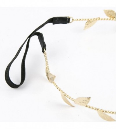 Headbands Metal Leaf Textured Woven Stretch Headband - CT129JUJBRB
