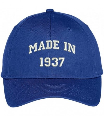 Baseball Caps Made in 1937-81st Birthday Embroidered High Profile Adjustable Baseball Cap - Royal - CN12NTCHERS