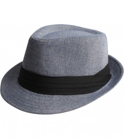 Fedoras Fedora Hats for Men & Women Tribly Short Brim Summer Paper - 09 - Blue - CH18W3WTX7I
