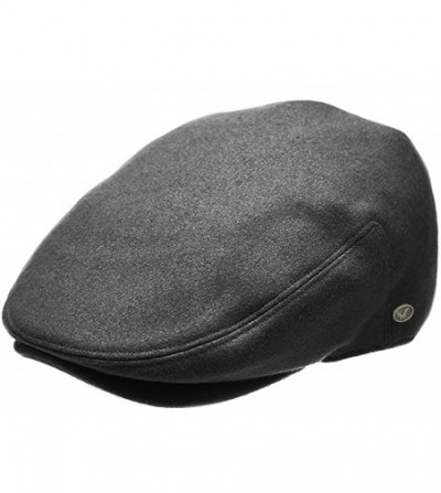 Newsboy Caps Men's Herringbone Wool Tweed Newsboy Ivy Cabbie Driving Hat - Charcoal Flat Ivy - CJ187842DQ8