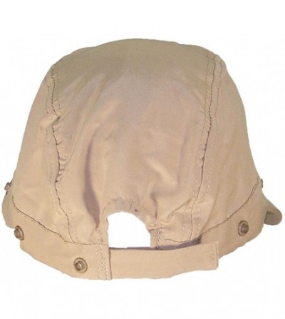 Baseball Caps Adult Long Billed Adjustable Ballcap W/Detachable Neck Flap (One Size) - Tan - C517YUYQW7X