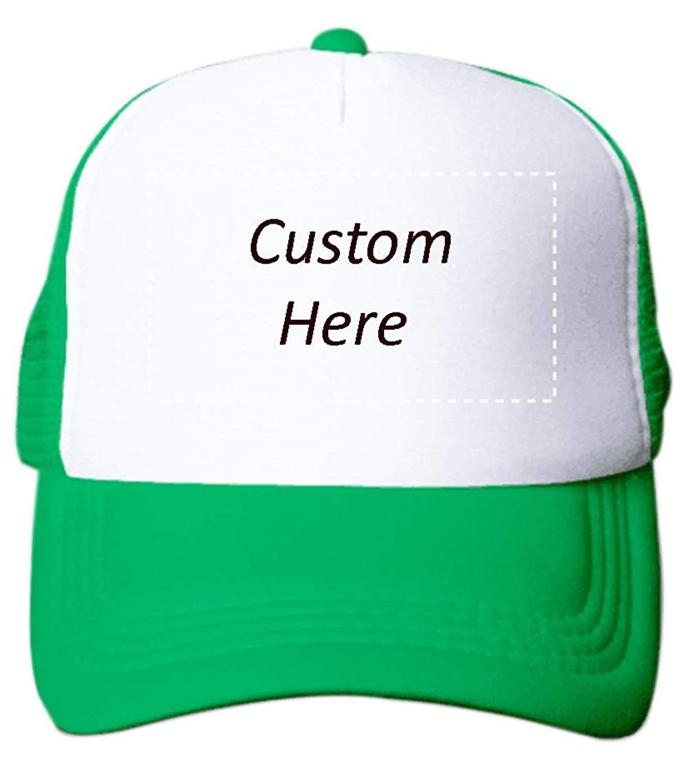Baseball Caps Customize Your Own Design Text Photos Logo Adjustable Hat Hiphop Hat Baseball Cap - Green-white - C518L85QIZT