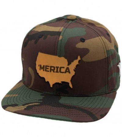 Baseball Caps USA 'The 'Merica' Leather Patch Snapback Hat - Heather Grey - CY18IGQ2T39