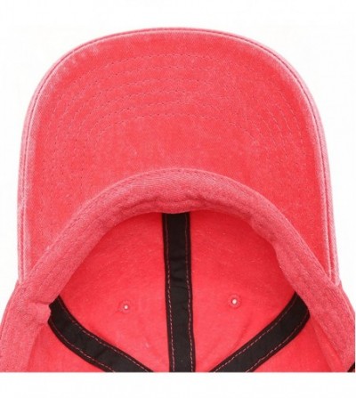 Baseball Caps Low Profile Vintage Washed Pigment Dyed 100% Cotton Adjustable Baseball Cap - Red - CP180ZZ6RGW