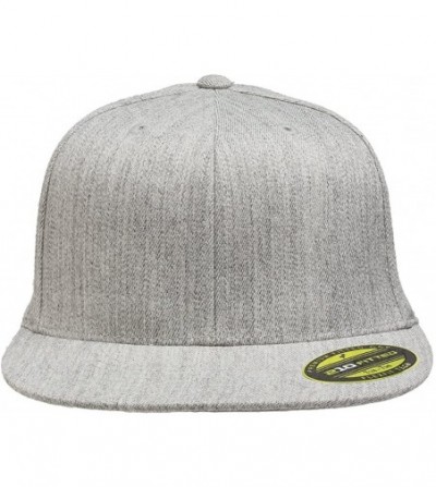 Baseball Caps Flexfit Premium 210 Fitted Flat Brim Baseball Hat - Heather - CE184EYHZ0C