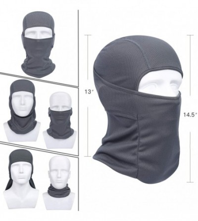 Balaclavas Balaclava - Windproof Mask Adjustable Face Head Warmer for Skiing- Cycling- Motorcycle Outdoor Sports - Grey - C61...