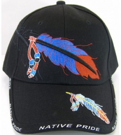 Baseball Caps Native Pride Feather Men's Adjustable Baseball Cap - Black - C017YG6IYCY