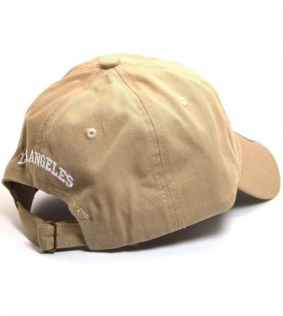 Baseball Caps LA Embroidered Polo Style Cotton Dad Hat Durable Baseball Cap AYO1120 - Beige - CW18CWQ3QYS